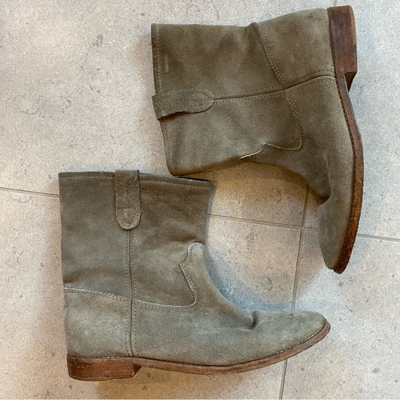 Isabel Marant Crisi Gray Suede Ankle Boots FR 40 US 10 - Picture 7 of 16